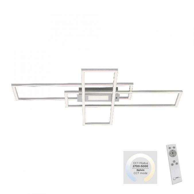 LD 14693-55 Svítidlo stropní ASMIN LED stříbrná barva, 99x29cm, hranaté, stmívatelné, downlight+sidelight 2700-5000K - LEUCHTEN DIREKT / JUST LIGHT