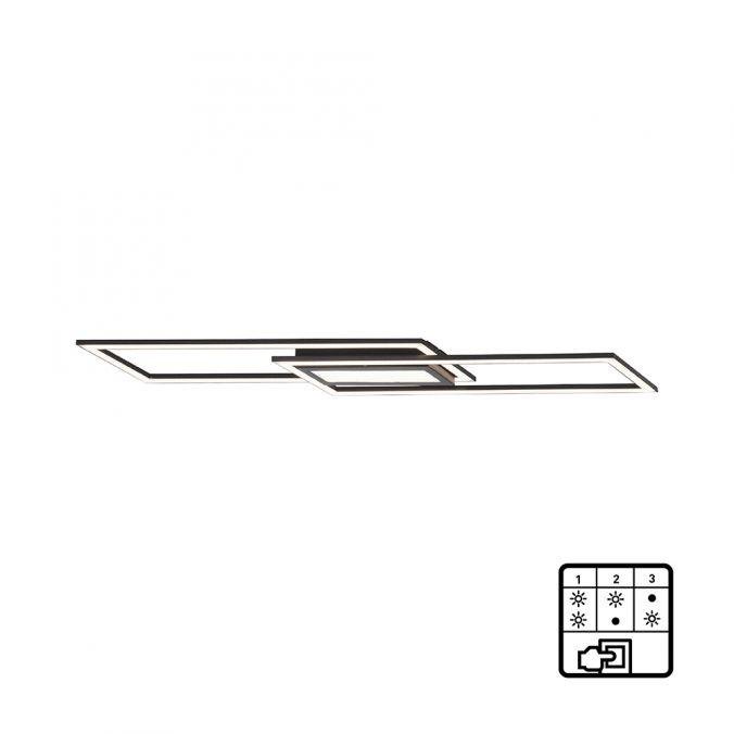 LD 14694-18 ASMIN LED stropní svítidlo 1000x17,9cm černá ploché stmívatelné vypínačem jednoduchý panel 3000K - LEUCHTEN DIREKT / JUST LIGHT