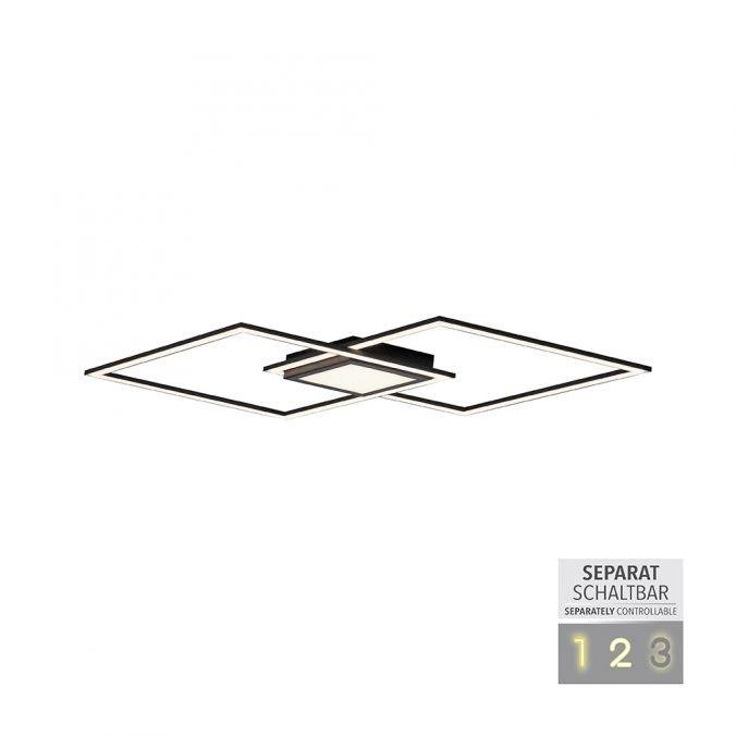 LD 14695-18 ASMIN LED stropní svítidlo 106x37cm, černá, ploché, paměťová funkce, panel 3000K - LEUCHTEN DIREKT / JUST LIGHT