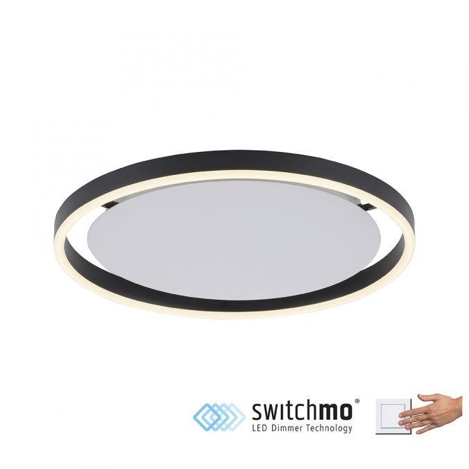 LD 15391-13 RITUS LED stropní svítidlo antracit, kruhové pr.40cm, stmívatelné, Switchmo, teplá bílá krokově stmívatelné 3000K - LEUCHTEN DIREKT / JUST LIGHT