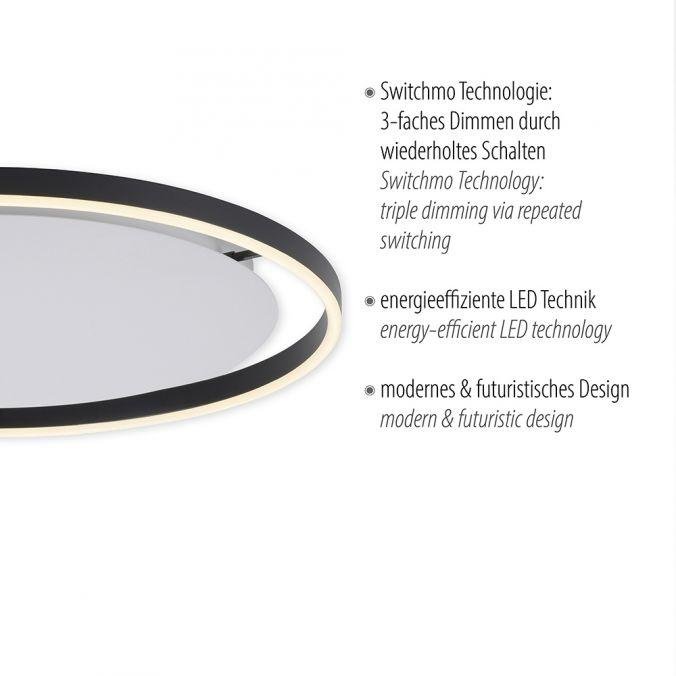 LD 15392-13 RITUS LED stropní svítidlo antracit, kruhové, pr.60cm, stmívatelné, Switchmo, teplá bílá krokově stmívatelné 3000K - LEUCHTEN DIREKT / JUST LIGHT (obrázek 3)