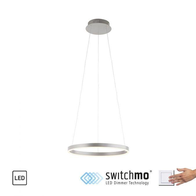 LD 15393-95 RITUS LED závěsné svítidlo hliník kruhové, pr.40cm, stmívatelné, Switchmo, teplá bílá krokově stmívatelné 3000K - LEUCHTEN DIREKT / JUST LIGHT