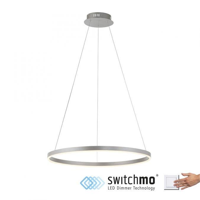 LD 15394-95 RITUS LED závěsné svítidlo kruhové, stmívatelné, hliník, 3 krokové stmívání, teplá bílá krokově stmívatelné 3000K - LEUCHTEN DIREKT / JUST LIGHT