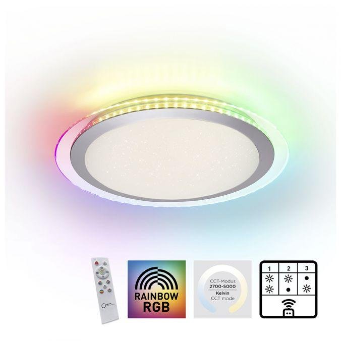 LD 15411-21 CYBA LED stropní svítidlo ploché 45x45cm, kruhové, bílé, stmívatelné, hra barev, CCT LED panel RGB+2700-5000K - LEUCHTEN DIREKT / JUST LIGHT