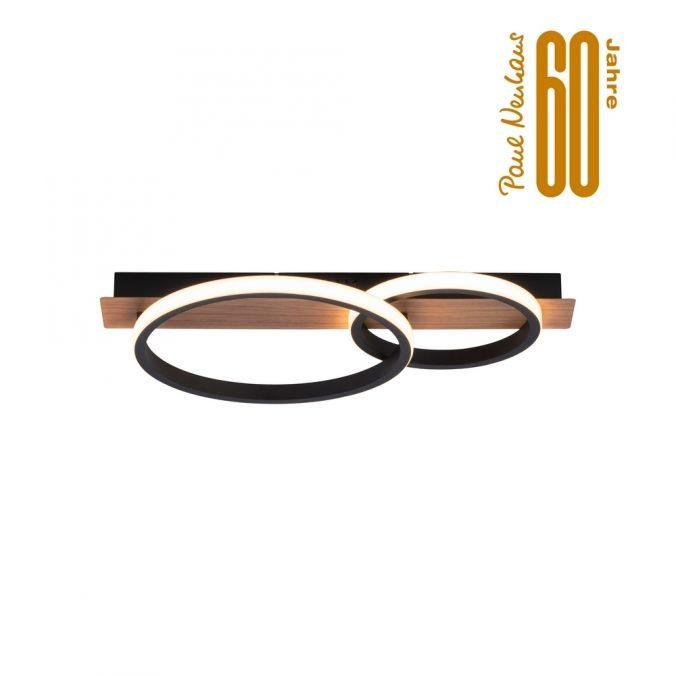 LD 15615-78 TROOPER LED moderní stropní svítidlo s dřevěným dekorem, 53 x 30 cm, 3000K - LEUCHTEN DIREKT / JUST LIGHT