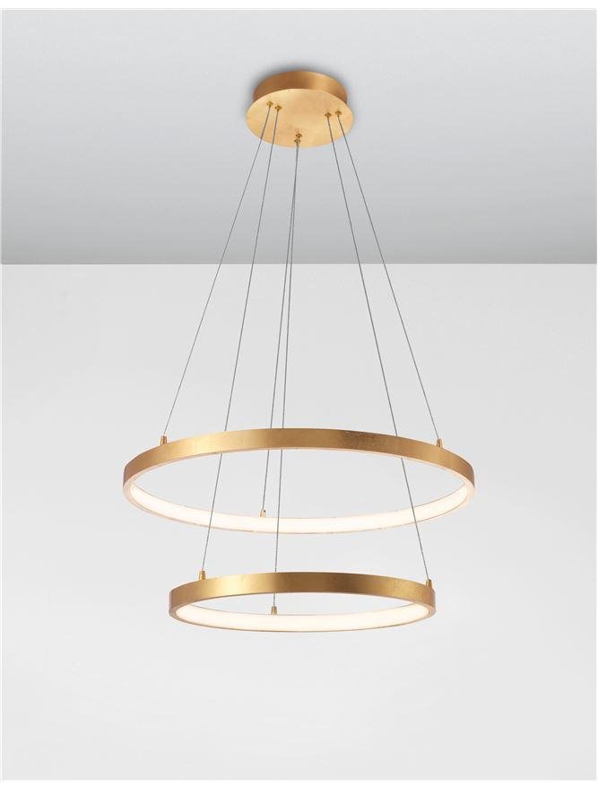 NV 8100281 Závěsné svítidlo LEON plátkovaný zlatý hliník a akryl nastavitelné LED 65W 230V 3000K IP20 stmívatelné - NOVA LUCE (obrázek 4)