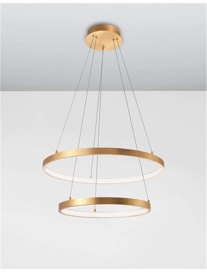 NV 8100281 Závěsné svítidlo LEON plátkovaný zlatý hliník a akryl nastavitelné LED 65W 230V 3000K IP20 stmívatelné - NOVA LUCE (obrázek 5)