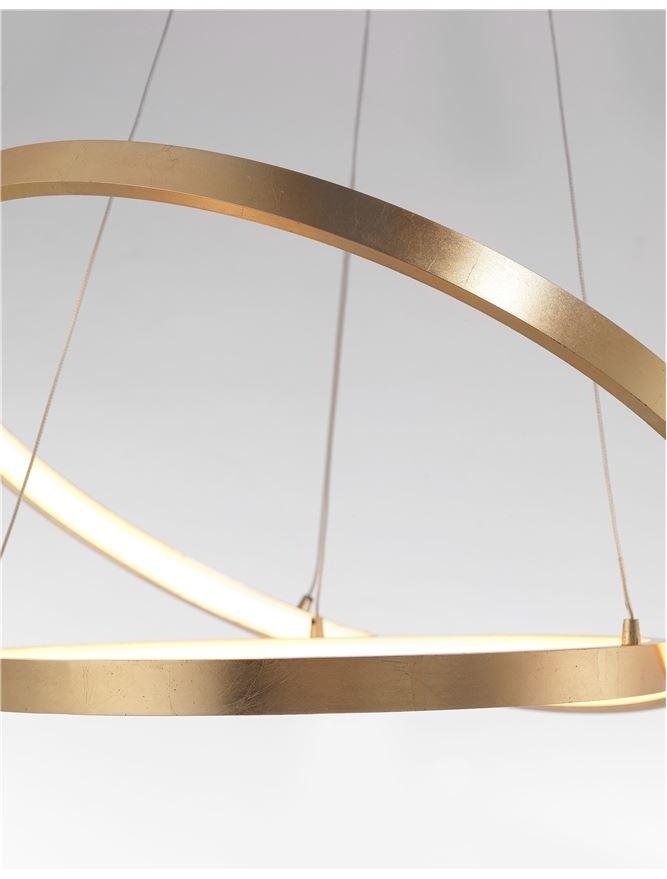 NV 8100281 Závěsné svítidlo LEON plátkovaný zlatý hliník a akryl nastavitelné LED 65W 230V 3000K IP20 stmívatelné - NOVA LUCE (obrázek 6)