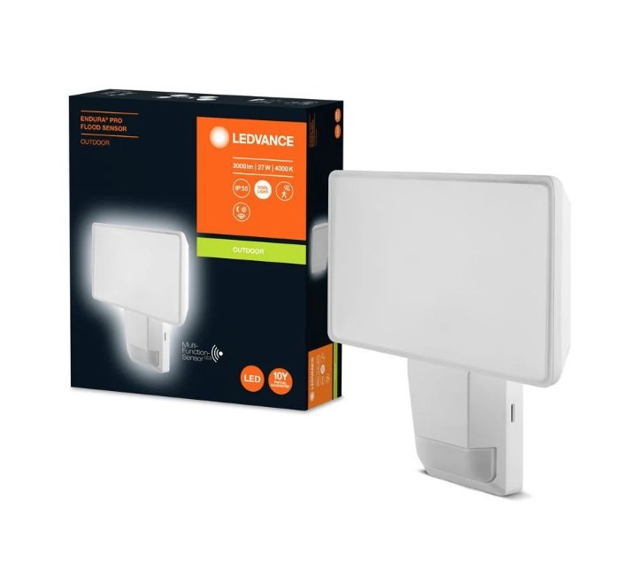 LEDVANCE 4058075228825 Nástěnné venkovní svítidlo ENDURA PRO FLOOD SENSOR 27W 840 IP55 WT - LEDVANCE