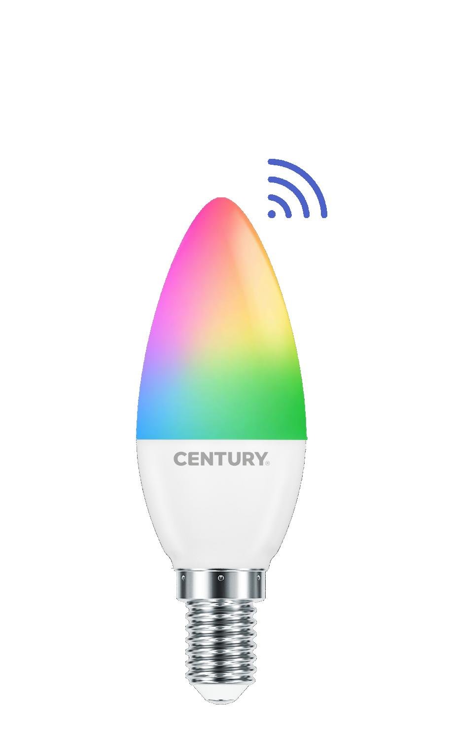CEN M1SMA-061400 LED CANDLE SMART WIFI 6W E14 CCT RGB/2700-6500K 180d DIM Tuya WiFi - CENTURY