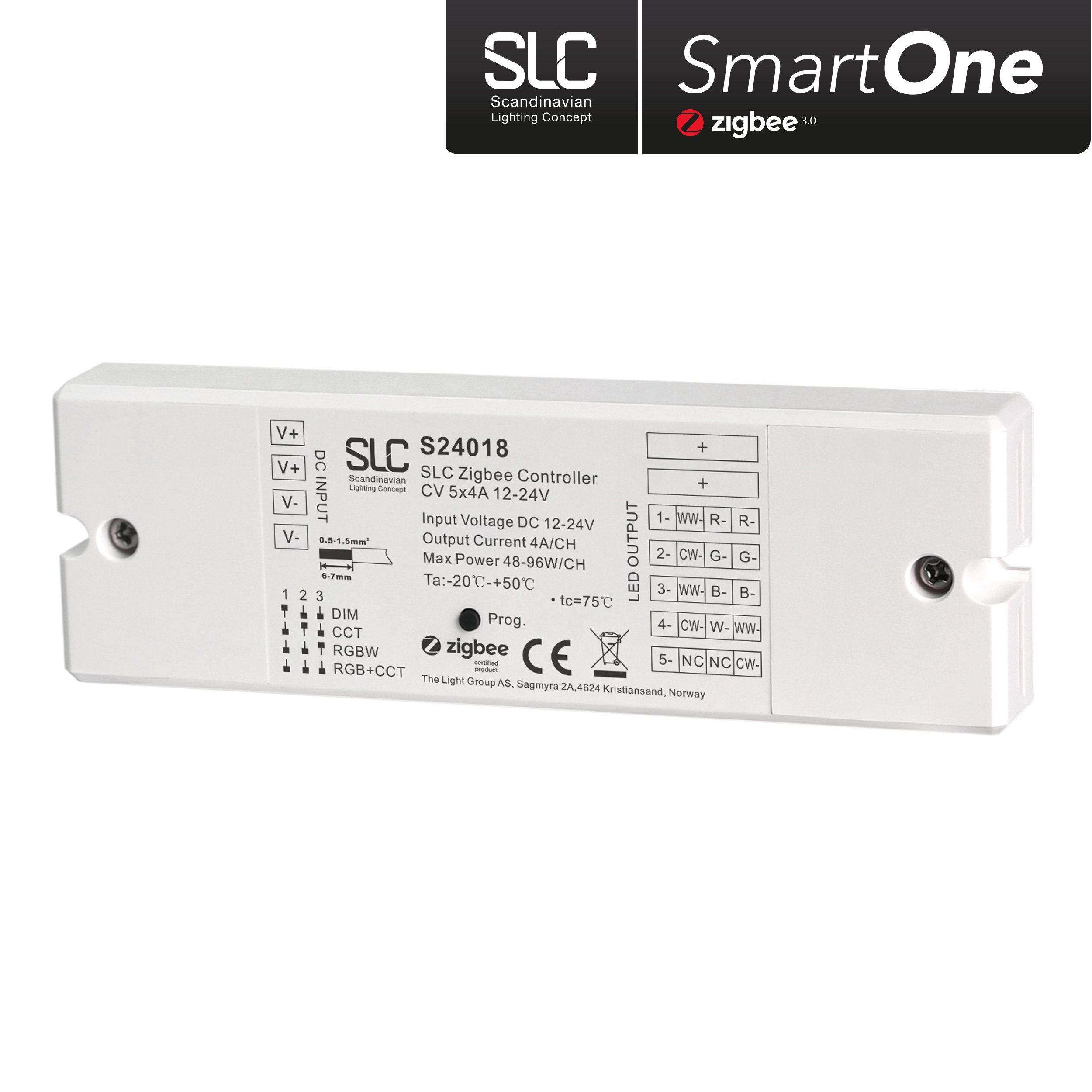 SLC S24018 SLC SmartOne Zigbee Controller CV 5x4A 12-24V Mono/TW/RGB/RGBW - TLG