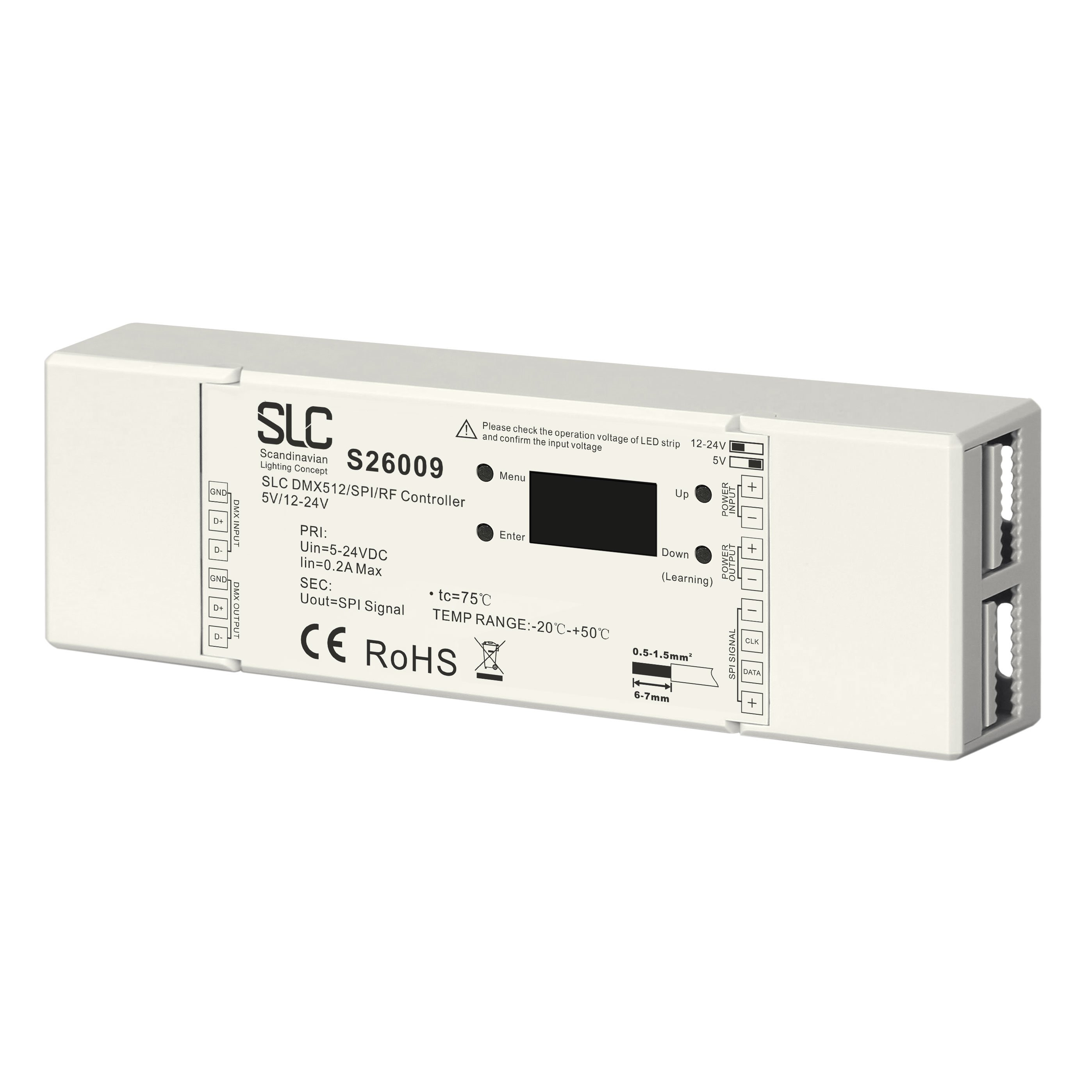 SLC S26009 SLC DMX512/SPI/RF Controller 5V CV 12-24V OLED - TLG