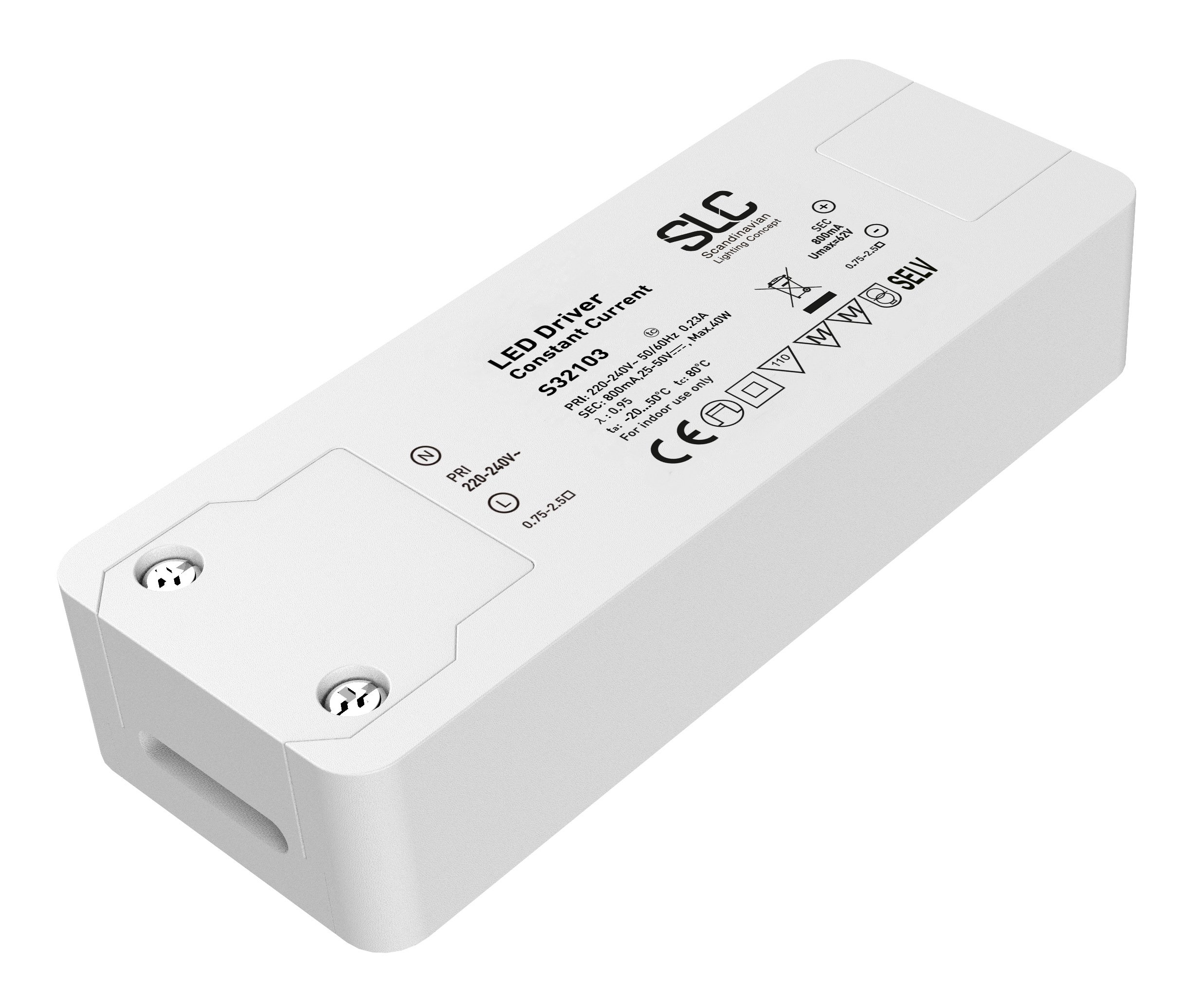 SLC S32103 SLC LED-driver CC 800mA 40W 22-50VDC On/Off - TLG