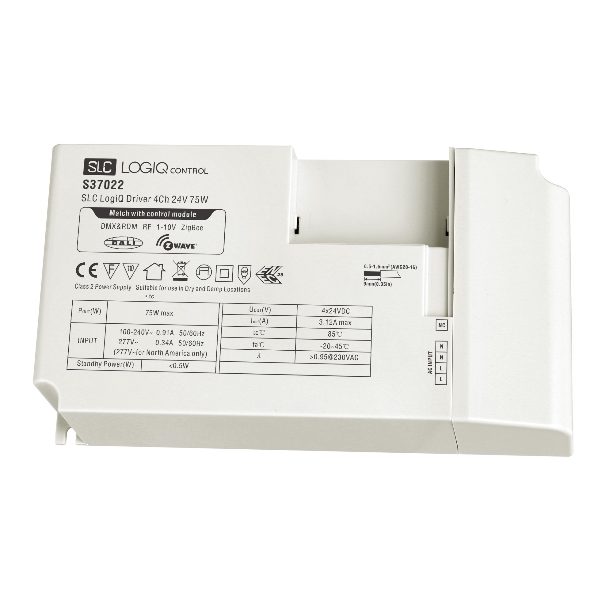 SLC S37022 SLC LogiQ LED Driver CV 24VDC 75W 4CH - TLG