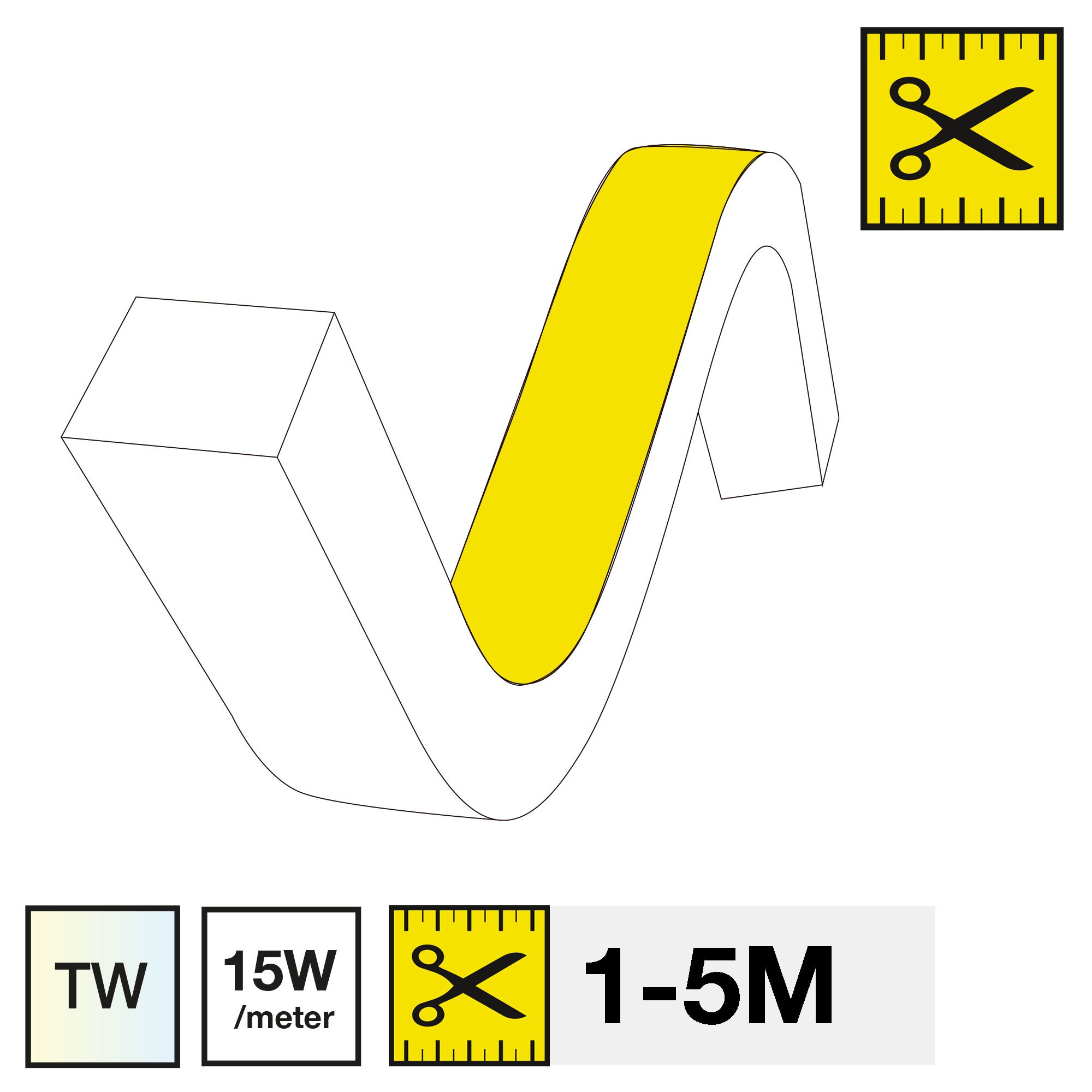 SLC SM16030 LED pásek SLC NEON FLEX TOP TW 2400-6500K 15W 762LM 1-5M IP67 - TLG