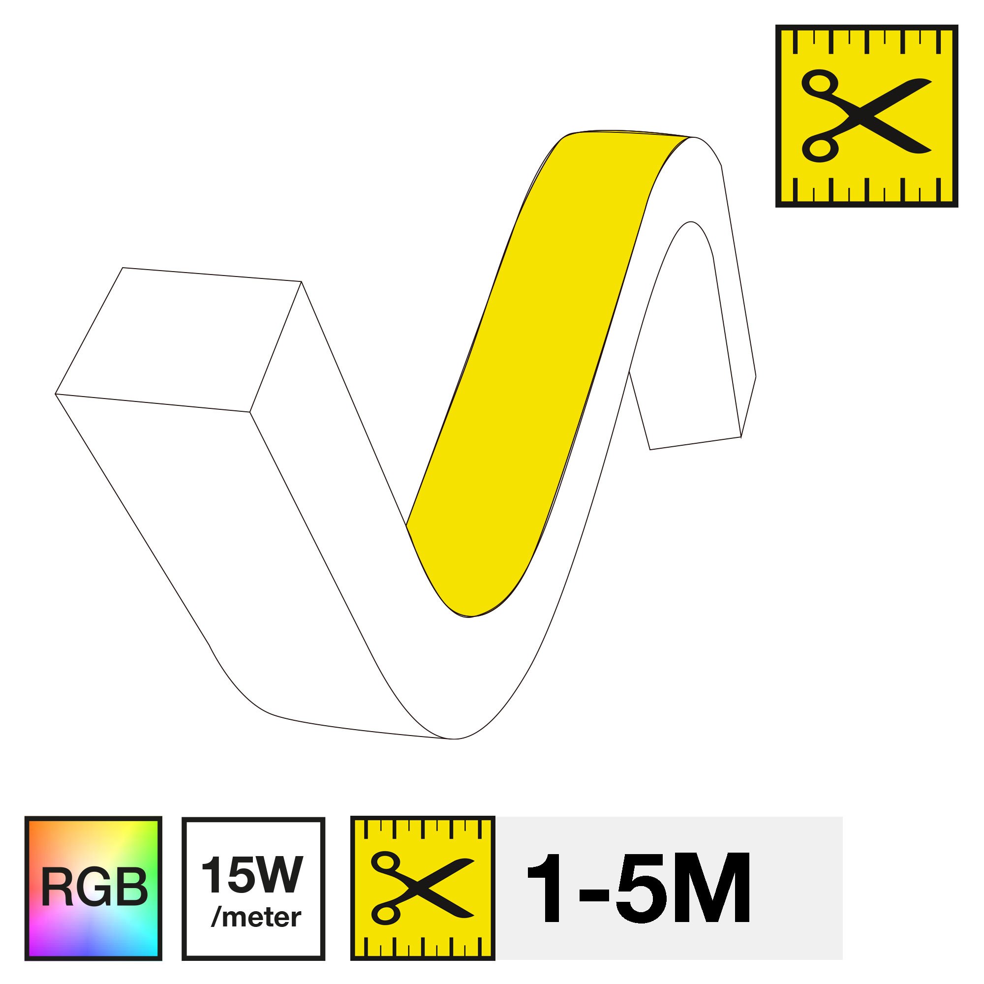SLC SM16031 LED pásek SLC NEON FLEX TOP RGB 15W 337LM 1-5M IP67 - TLG