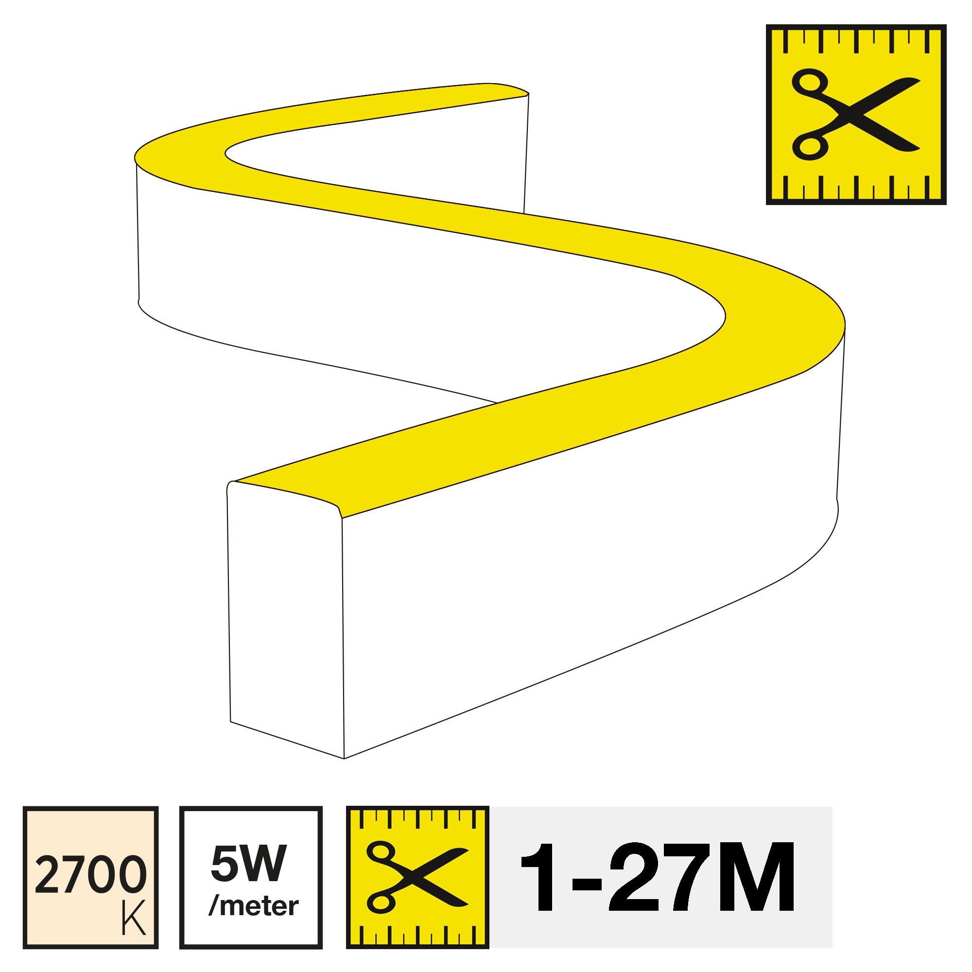 SLC SM16060 LED pásek SLC NEON FLEX SIDE 2700K 5W 198LM 1-27M IP67 - TLG