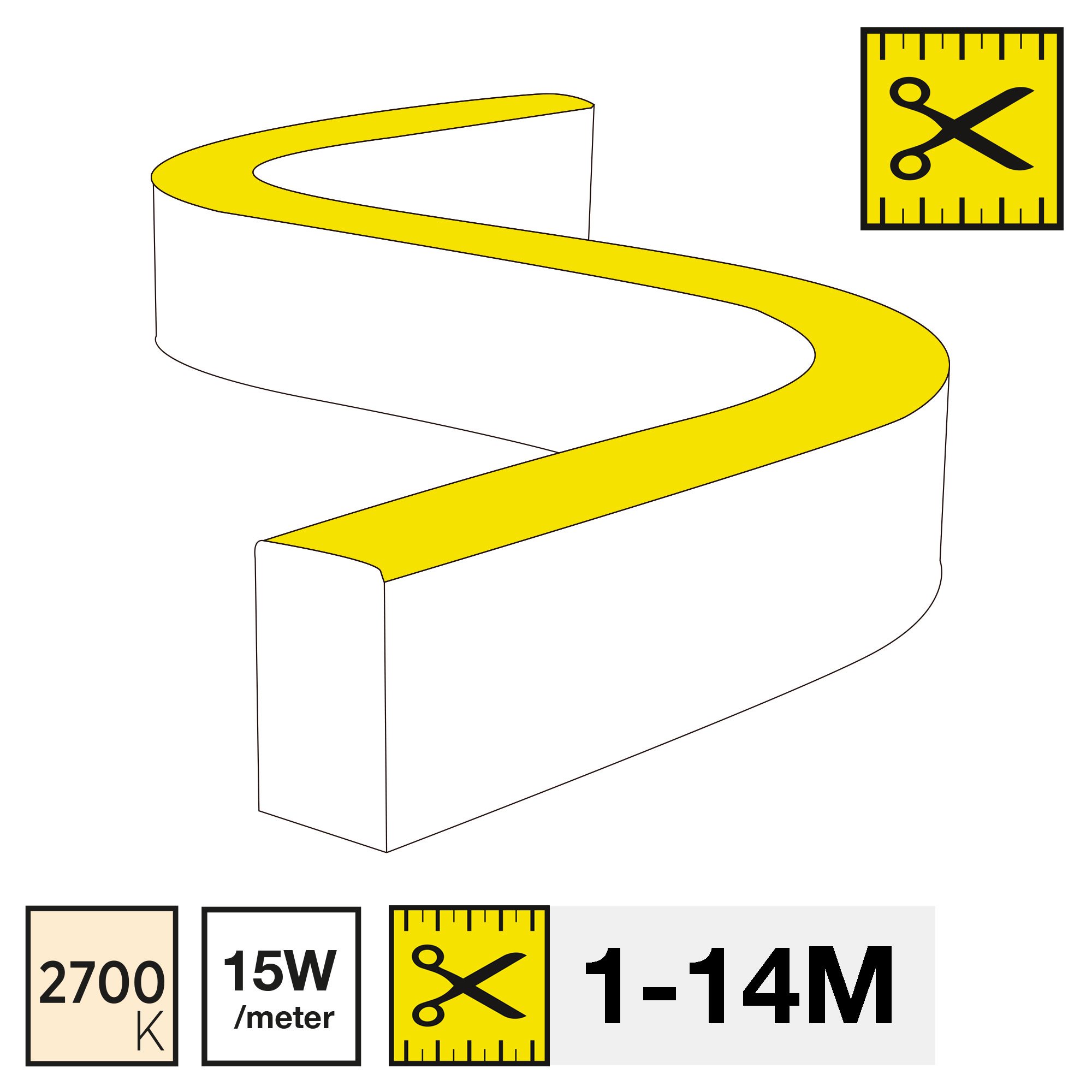 SLC SM16066 LED pásek SLC NEON FLEX SIDE 2700K 15W 500LM 1-14M IP67 - TLG