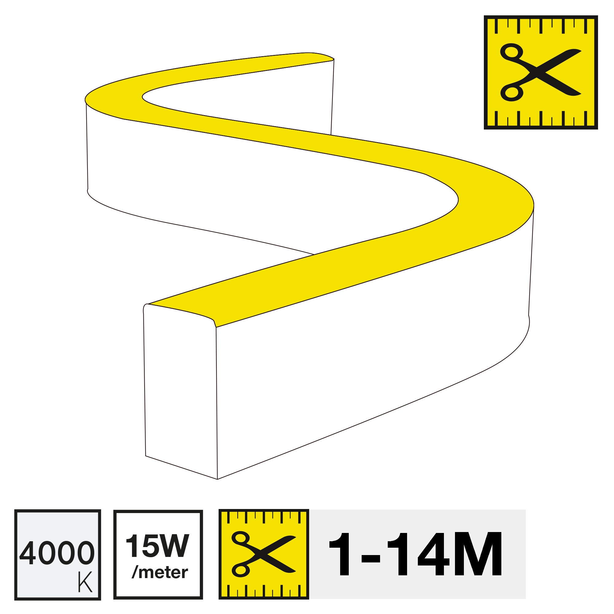 SLC SM16068 LED pásek SLC NEON FLEX SIDE 4000K 15W 519LM 1-14M IP67 - TLG