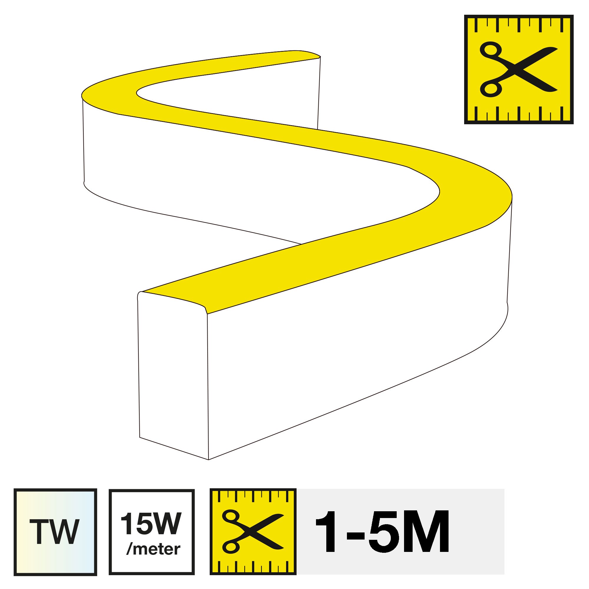SLC SM16069 LED pásek SLC NEON FLEX SIDE TW 2400-6500K 15W 366LM 1-5M IP67 - TLG