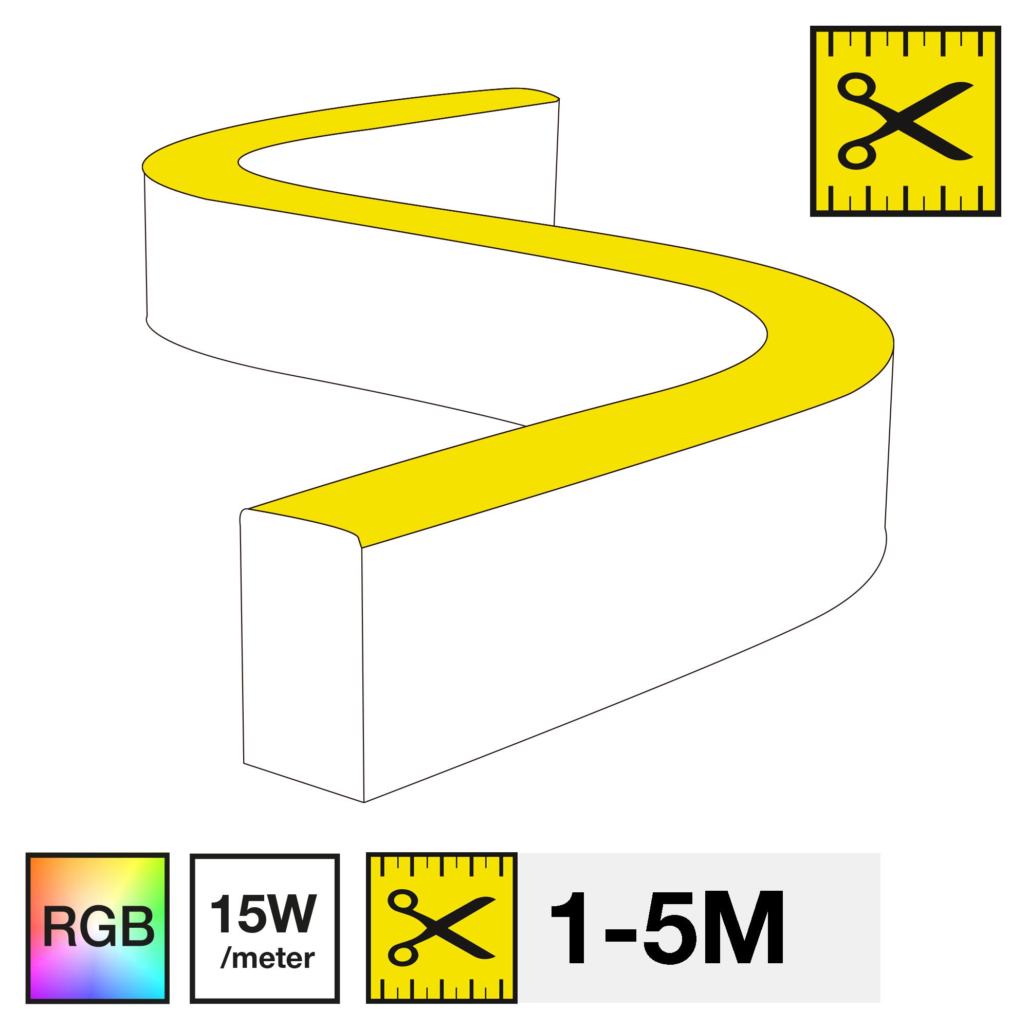 SLC SM16070 LED pásek SLC NEON FLEX SIDE RGB 15W 167LM 1-5M IP67 - TLG