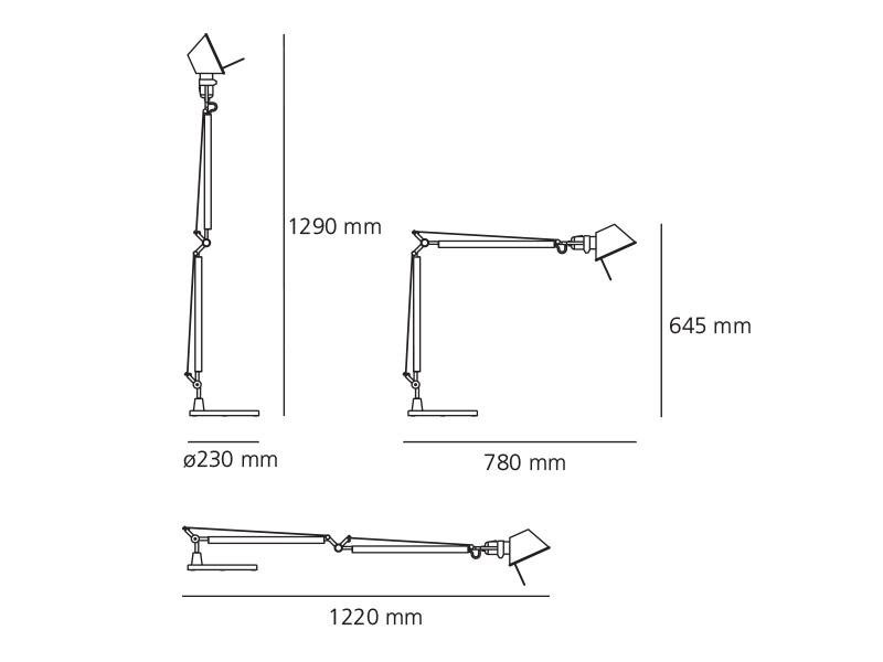 AR A004430 Stolní lampa TOLOMEO halo těleso bez podstavce černá 70W - ARTEMIDE (obrázek 3)