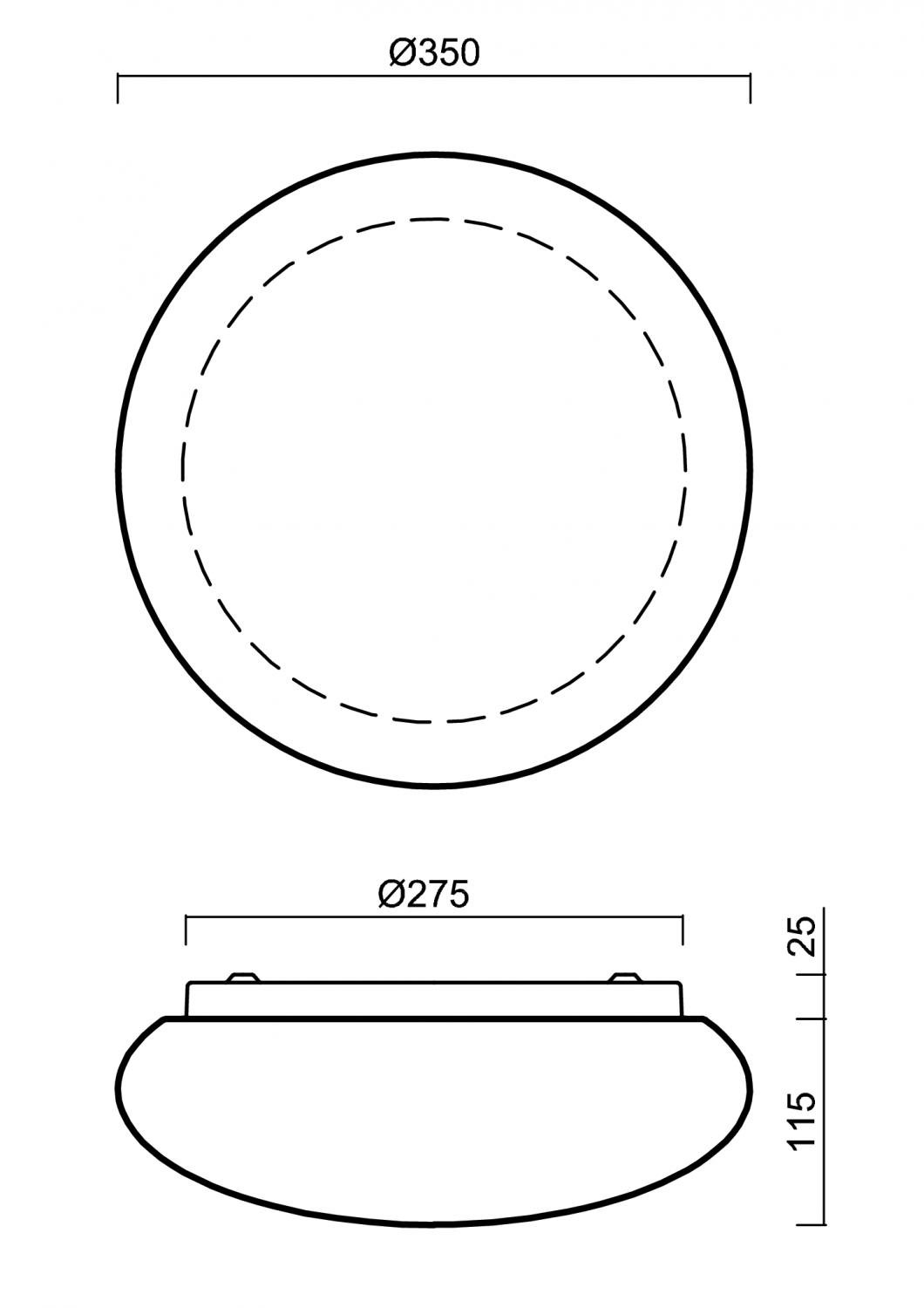 OS ARA67081 ARAKIS 2 stropní/nástěnné skleněné svítidlo bílá IP43 3000 K 19W LED HF nouzové kombinované 3 h (původní kód OS 67081) - OSMONT (obrázek 4)
