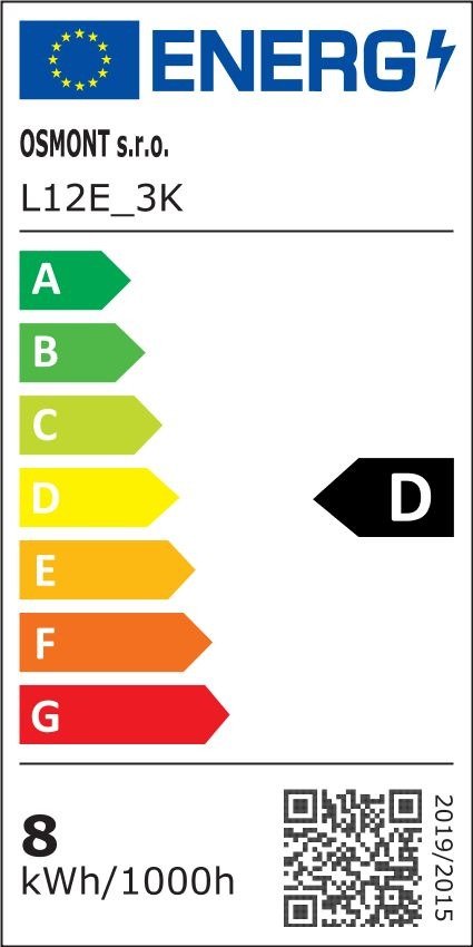 OS DEL69000 DELIA C1A stropní/nástěnné plastové svítidlo bílá / černá IP54 3000 K 7W LED - OSMONT (obrázek 7)