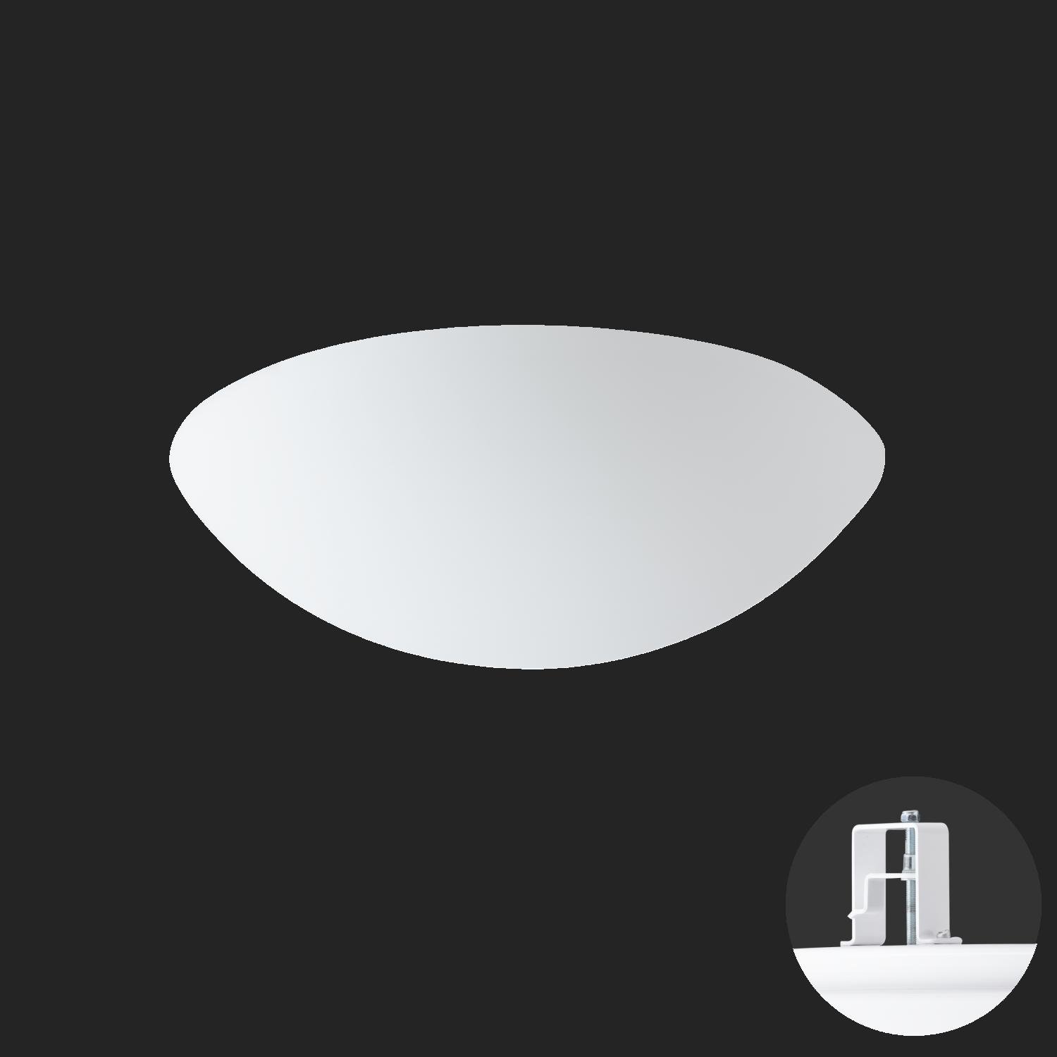 OS AUR68606 AURA V10 stropní/nástěnné skleněné polovestavné svítidlo bílá IP44 4000 K 20W LED HF nouzové kombinované 3 h (původní kód OS 68606) - OSMONT
