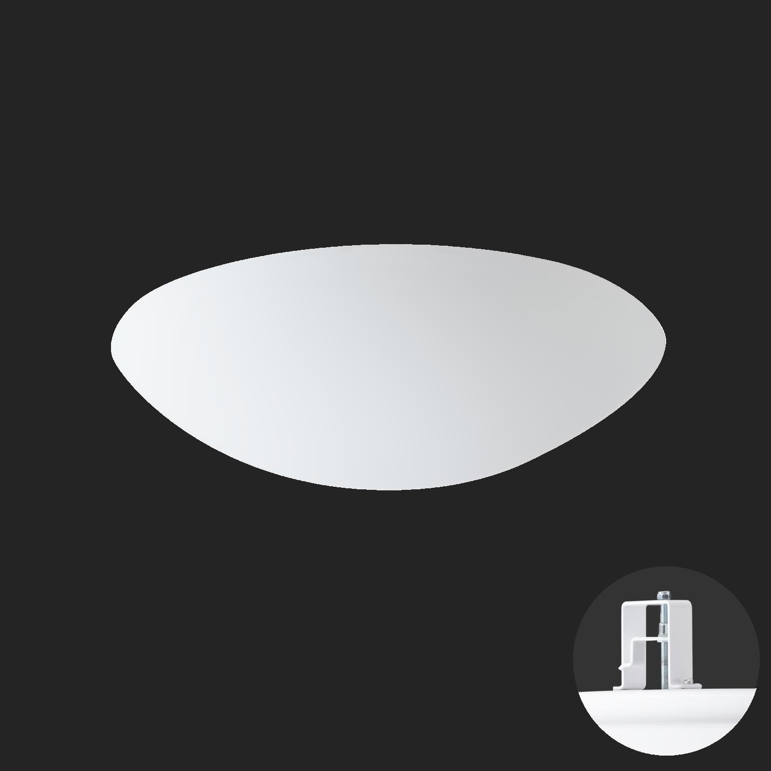 Levně OS AUR68111 AURA V11 stropní/nástěnné skleněné polovestavné svítidlo bílá IP44 3000 K 19W LED nouzové kombinované 3 h (původní kód OS 68111) - OSMONT