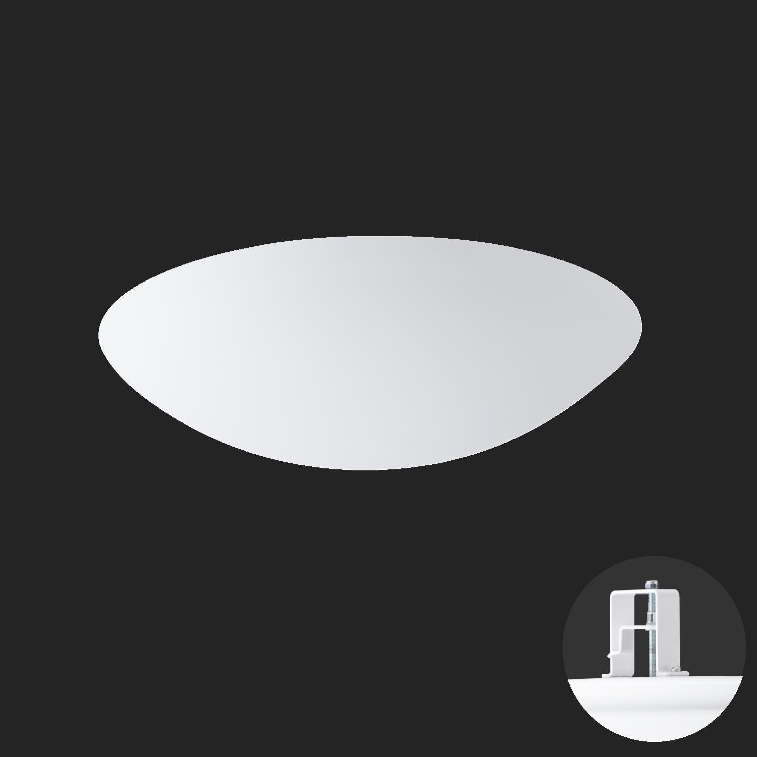 OS AUR59870 AURA V5 stropní/nástěnné skleněné polovestavné svítidlo bílá IP44 4000 K 33W LED nouzové kombinované 3 h (původní kód OS 59870) - OSMONT