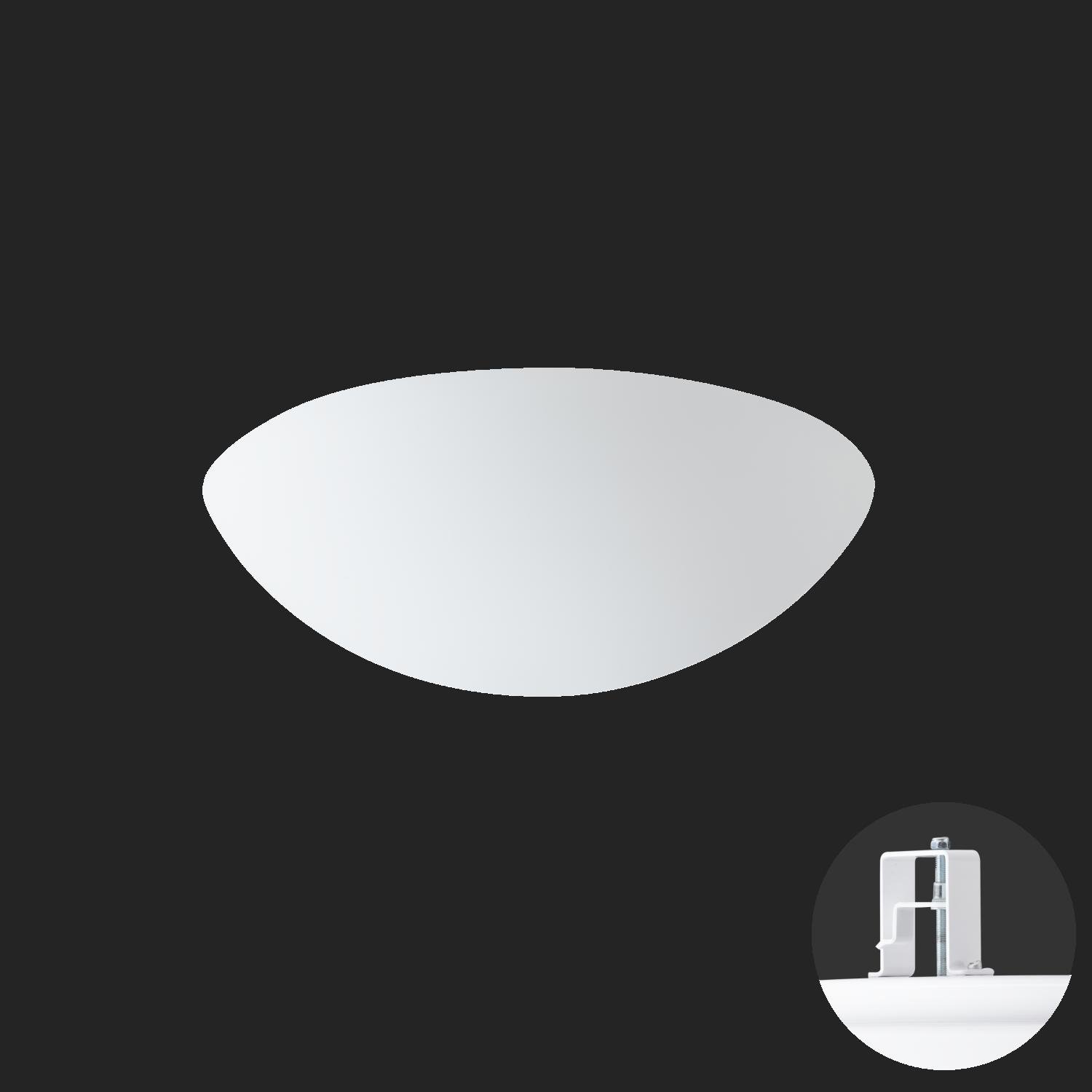 OS AUR59833 AURA V8 stropní/nástěnné skleněné polovestavné svítidlo bílá IP44 4000 K 11W LED nouzové kombinované 3 h (původní kód OS 59833) - OSMONT