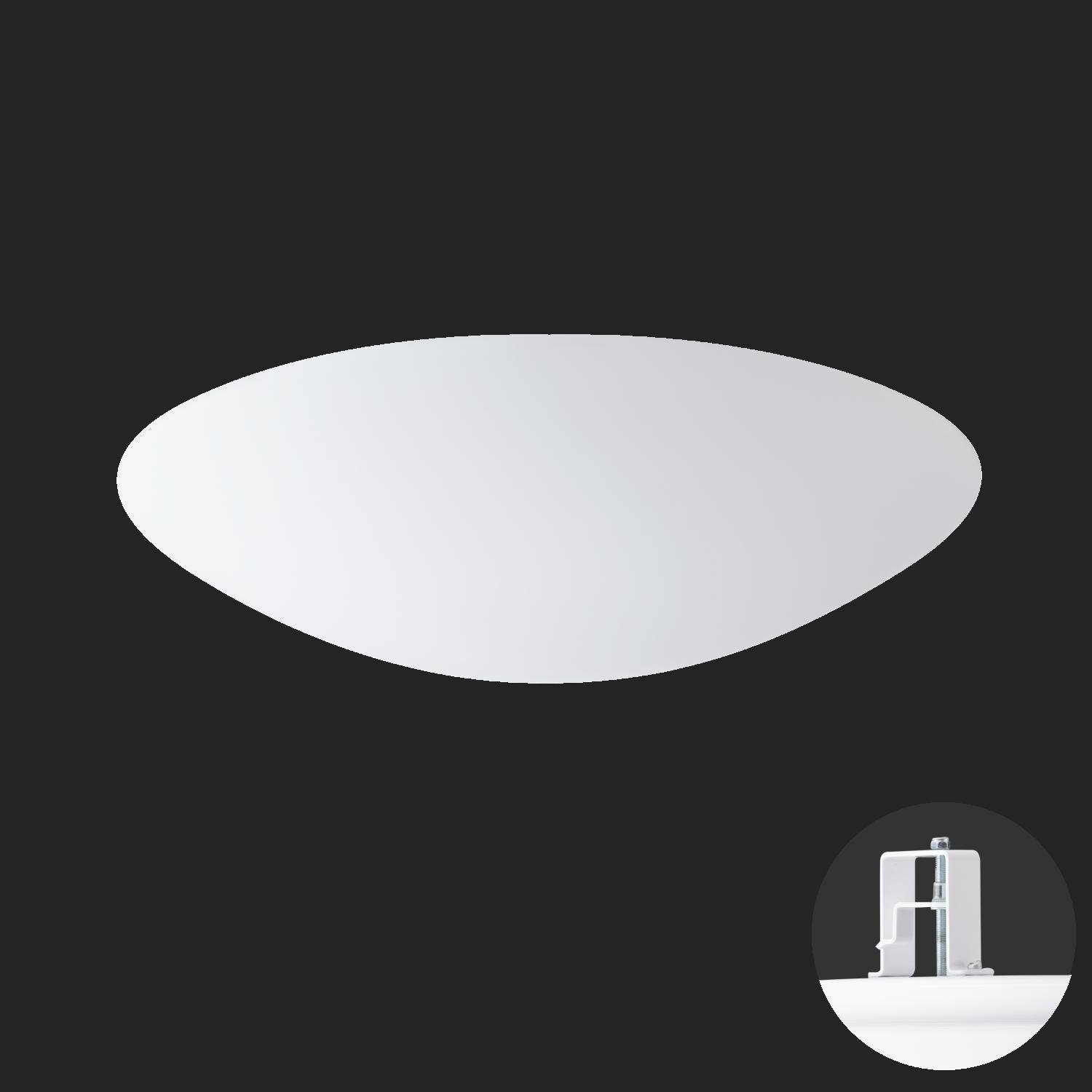 OS AUR59877 AURA V9 stropní/nástěnné skleněné polovestavné svítidlo bílá IP44 4000 K 35W LED nouzové kombinované 3 h (původní kód OS 59877) - OSMONT