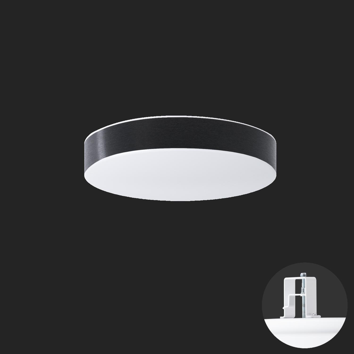 OS DEL69329 DELIA CV1 stropní/nástěnné plastové polovestavné svítidlo bílá / bílo - černá IP44 3000 K 19W LED HF nouzové kombinované 3 h (původní kód OS 69329) - OSMONT