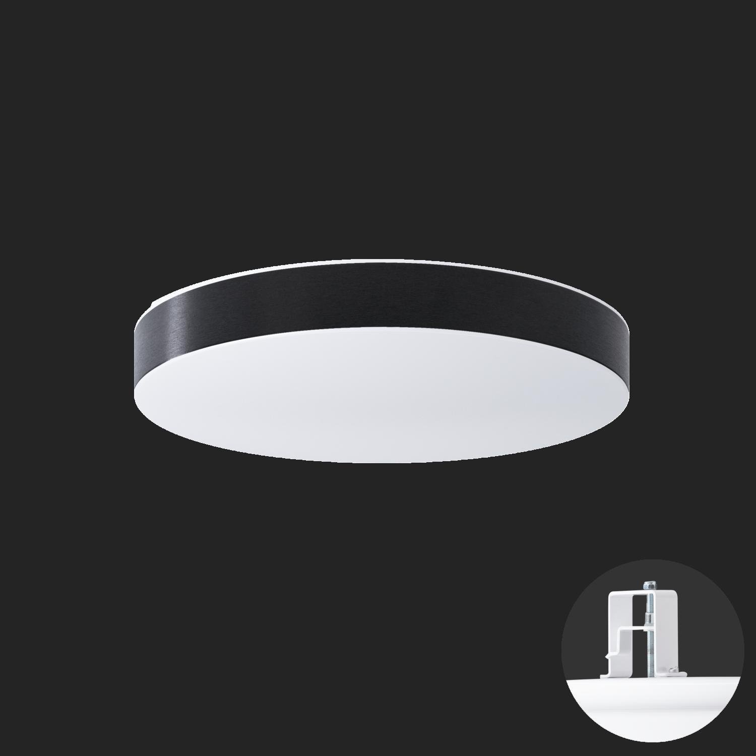 OS DEL69340 DELIA CV2 stropní/nástěnné plastové polovestavné svítidlo bílá / bílo - černá IP44 3000 K 33W LED nouzové kombinované 3 h (původní kód OS 69340) - OSMONT
