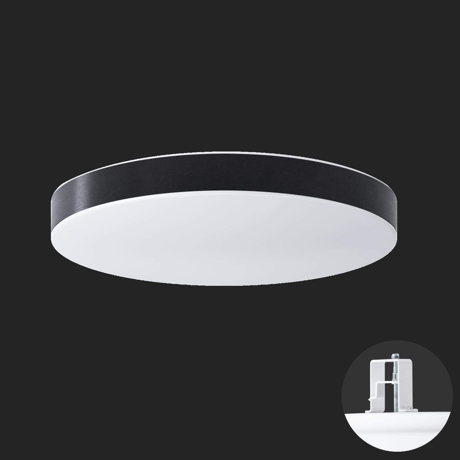 OS DEL69879 DELIA CV3 stropní/nástěnné plastové polovestavné svítidlo bílá / bílo - černá IP44 4000 K 33W LED nouzové kombinované 3 h (původní kód OS 69879) - OSMONT