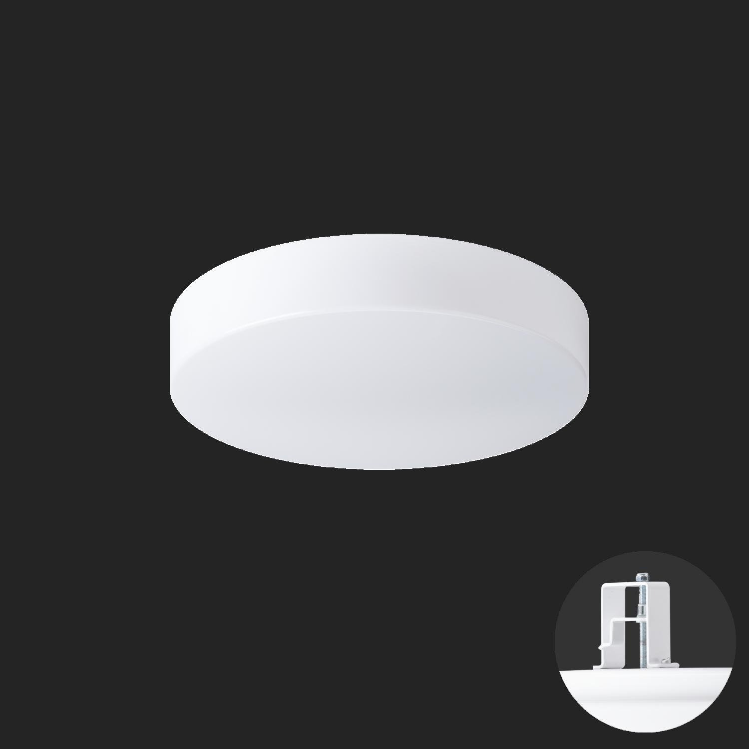 Levně OS DEL65088 DELIA V1 stropní/nástěnné plastové polovestavné svítidlo bílá IP44 3000 K 19W LED nouzové kombinované 3 h (původní kód OS 65088) - OSMONT
