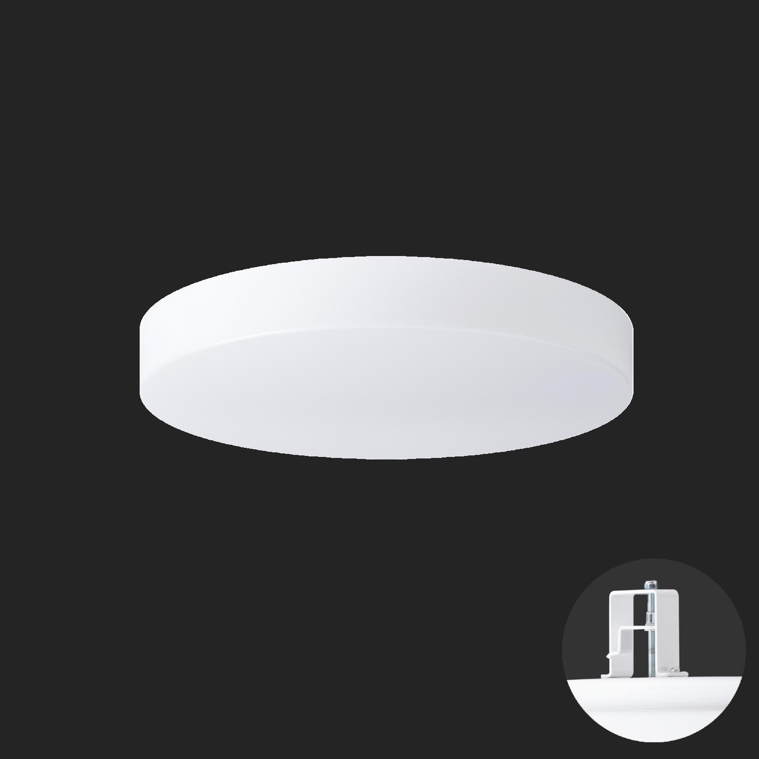 OS DEL65101 DELIA V2 stropní/nástěnné plastové polovestavné svítidlo bílá IP44 3000 K 33W LED nouzové kombinované 3 h (původní kód OS 65101) - OSMONT
