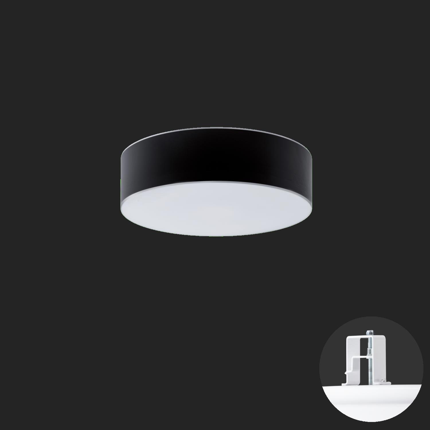 OS ERI67627 ERIS CV2 stropní/nástěnné skleněné polovestavné svítidlo bílá / bílo - černá IP44 4000 K 14W LED HF nouzové kombinované 3 h (původní kód OS 67627) - OSMONT