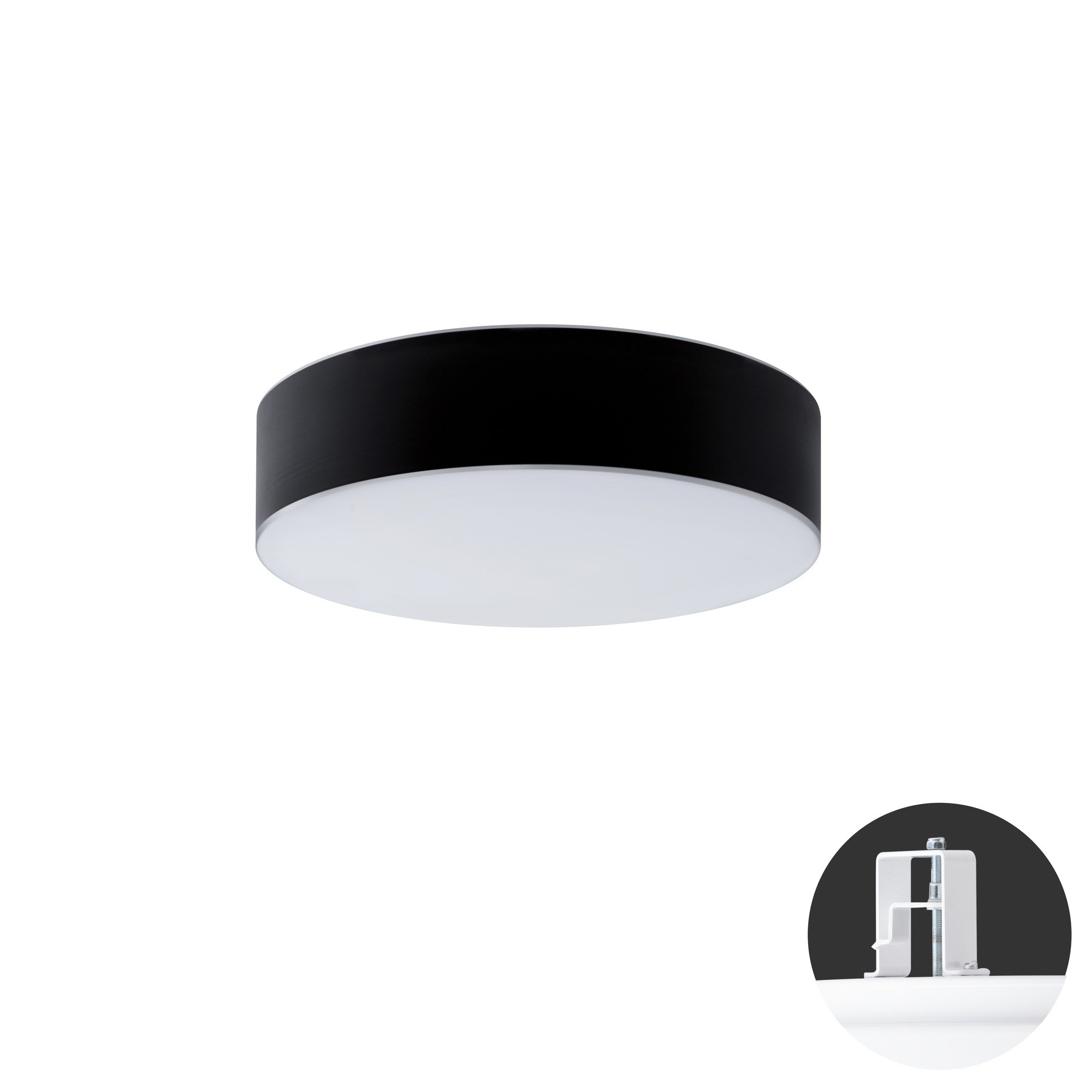 OS ERI67146 ERIS CV3 stropní/nástěnné skleněné polovestavné svítidlo bílá / bílo - černá IP44 3000 K 27W LED DALI (původní kód OS 67146) - OSMONT