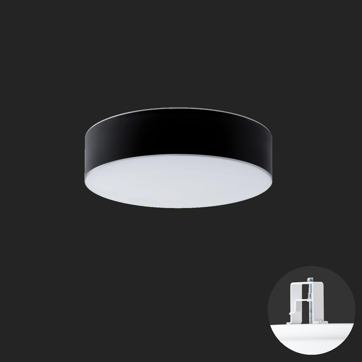 OS ERI67148 ERIS CV3 stropní/nástěnné skleněné polovestavné svítidlo bílá / bílo - černá IP44 3000 K 27W LED nouzové kombinované 3 h (původní kód OS 67148) - OSMONT