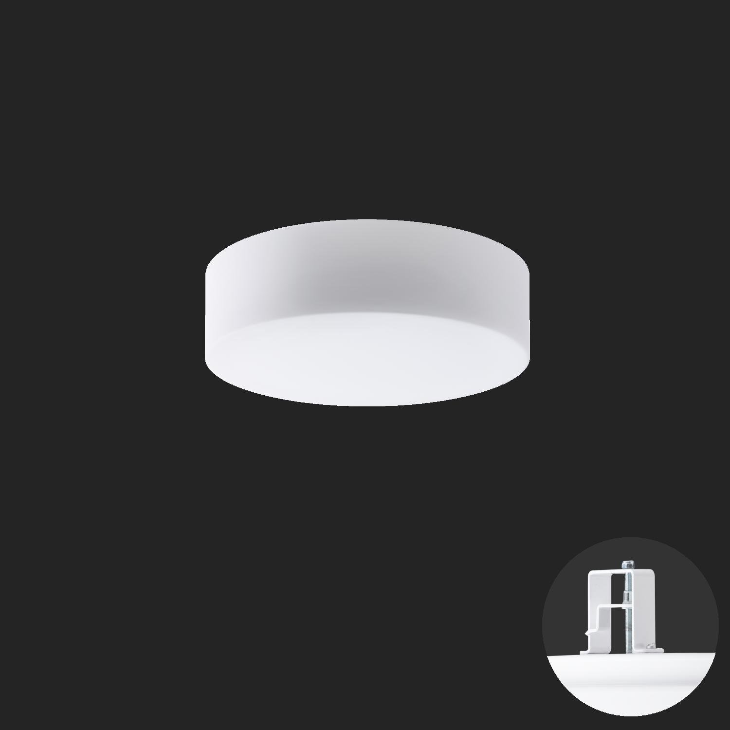 OS ERI67614 ERIS V2 stropní/nástěnné skleněné polovestavné svítidlo bílá IP44 4000 K 14W LED nouzové kombinované 3 h (původní kód OS 67614) - OSMONT