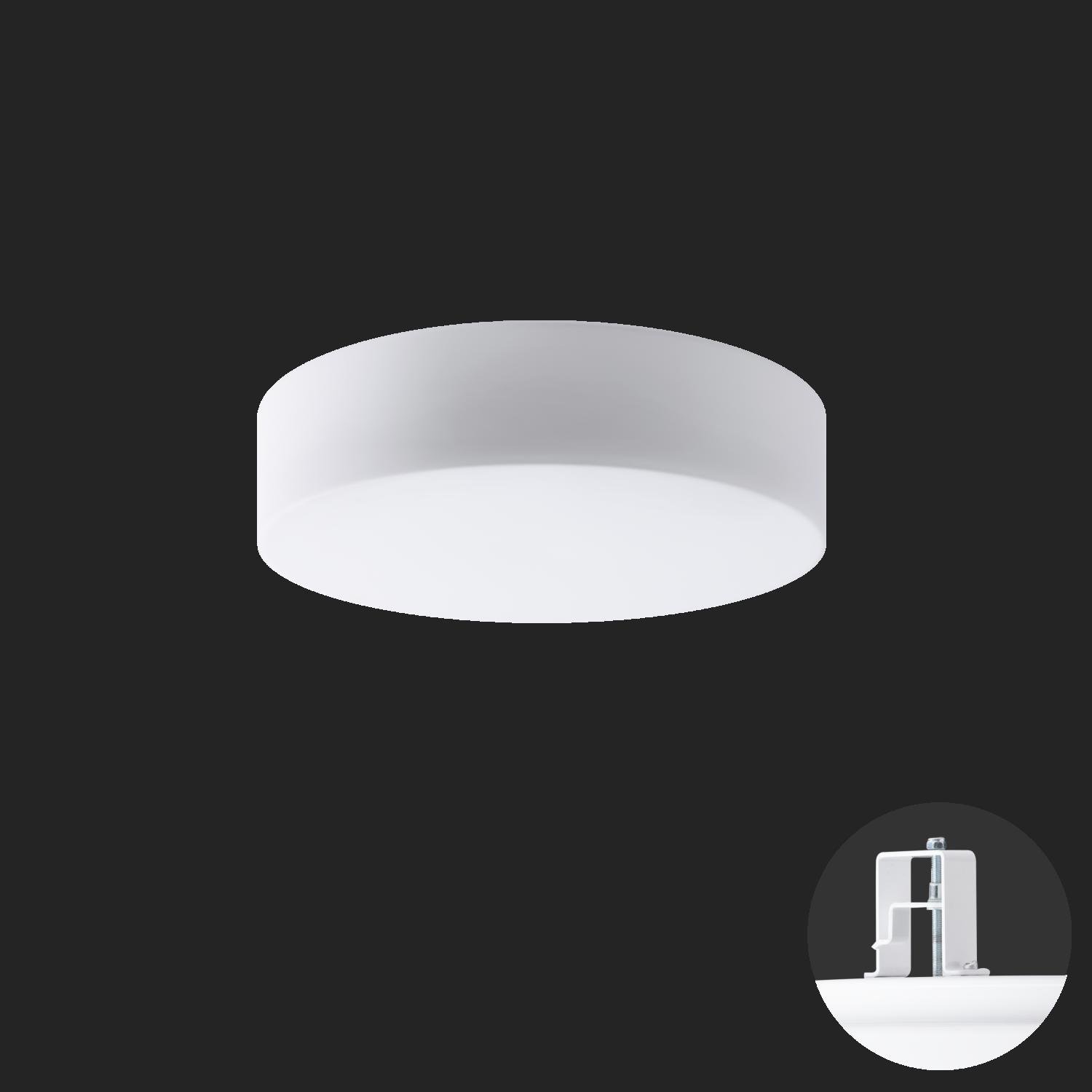 OS ERI67643 ERIS V3 stropní/nástěnné skleněné polovestavné svítidlo bílá IP44 4000 K 33W LED nouzové kombinované 3 h (původní kód OS 67643) - OSMONT