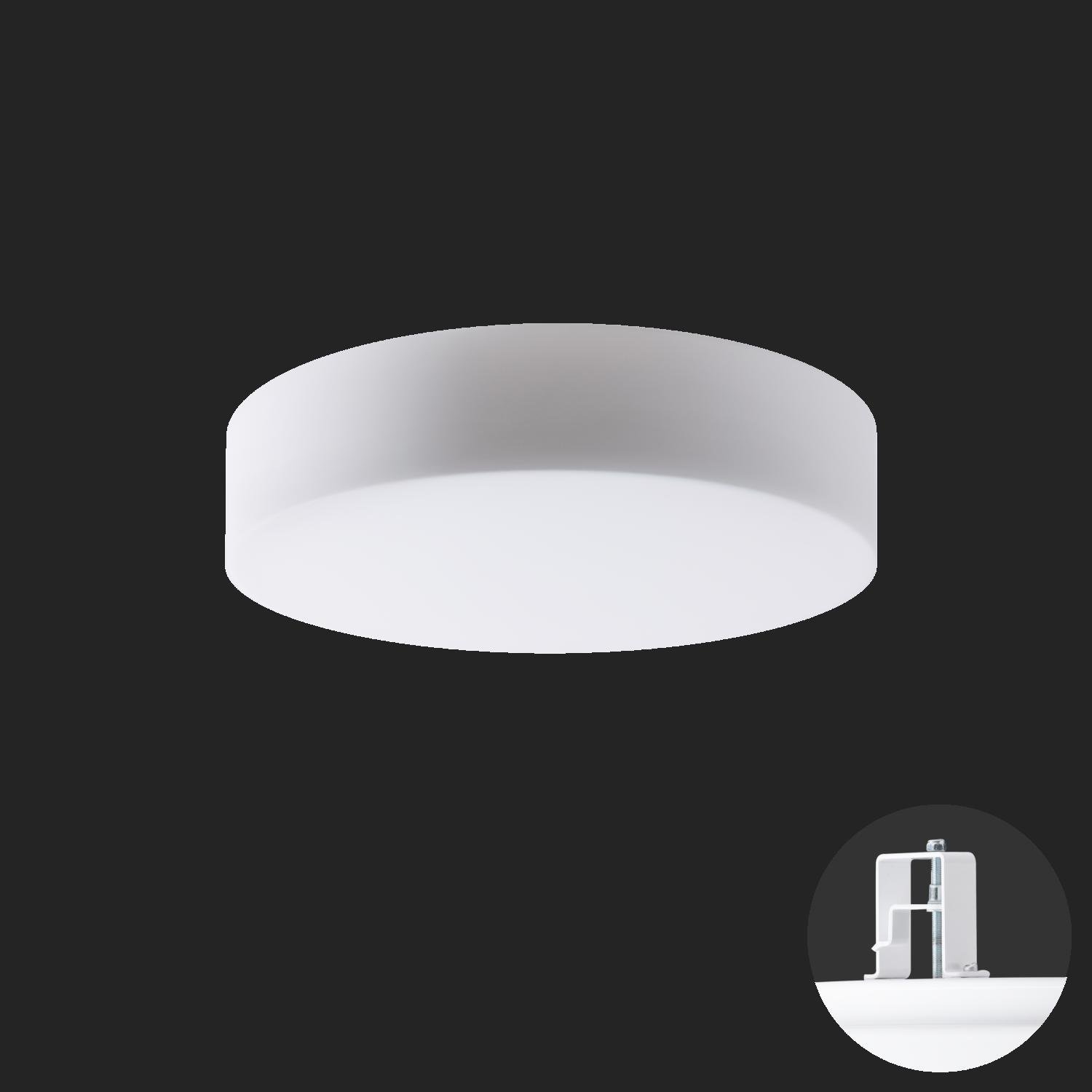 OS ERI67160 ERIS V4 stropní/nástěnné skleněné polovestavné svítidlo bílá IP44 3000 K 52W LED nouzové kombinované 3 h (původní kód OS 67160) - OSMONT