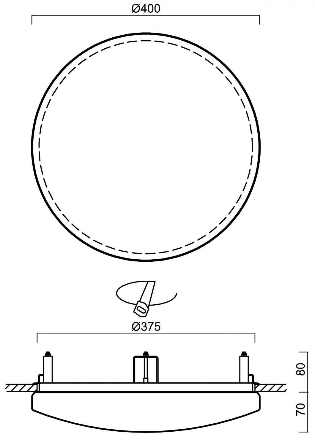 OS SAG68689 SAGITA V2 stropní/nástěnné plastové polovestavné svítidlo bílá IP44 4000 K 27W LED nouzové kombinované 3 h (původní kód OS 68689) - OSMONT (obrázek 4)