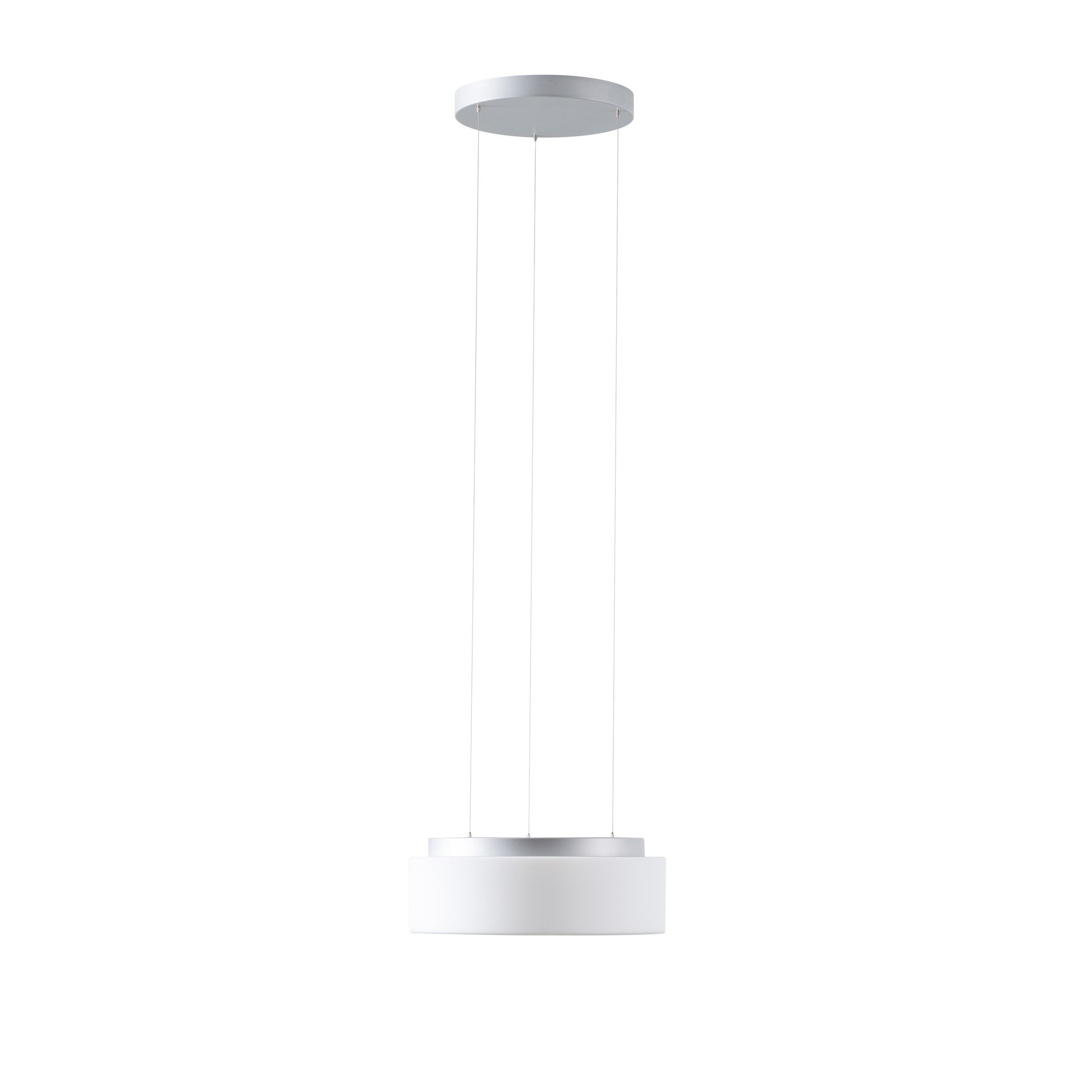 Levně OS ERI67880 ERIS LE2 závěsné skleněné svítidlo stříbrná / bílá IP40 4000 K 13W LED - OSMONT