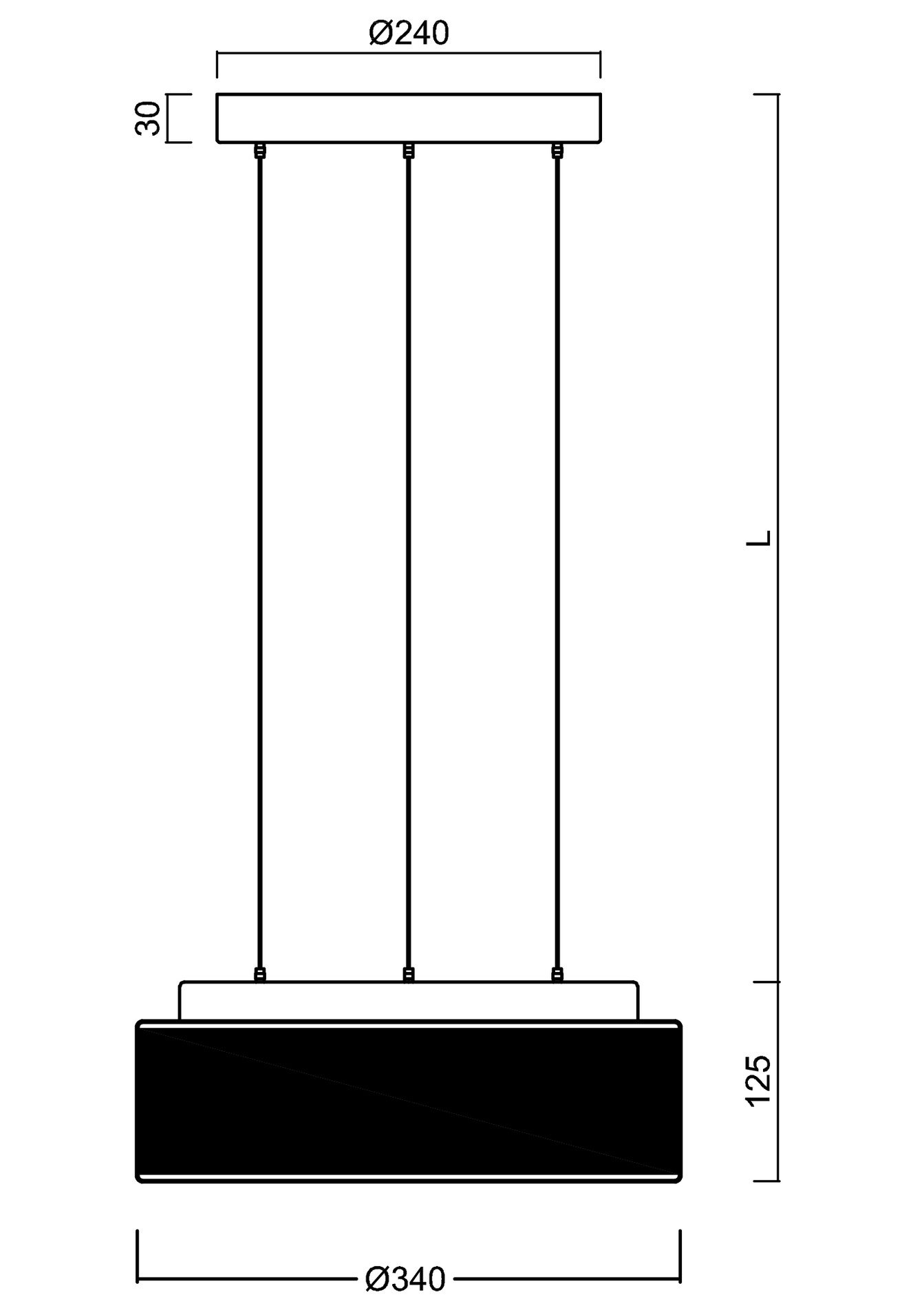 OS ERI70925 ERIS LEC2 závěsné skleněné svítidlo bílá / bílo - černá IP40 4000 K 19W LED DALI (původní kód OS 70925) - OSMONT (obrázek 3)