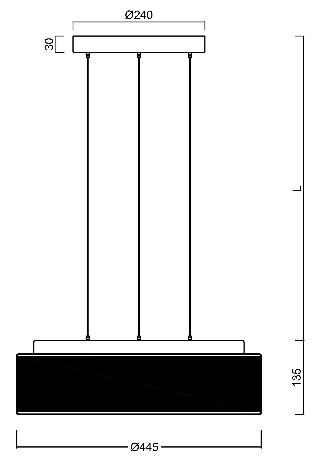 OS ERI67399 ERIS LEC3 závěsné skleněné svítidlo bílá / bílo - černá IP40 3000 K 33W LED DALI (původní kód OS 67399) - OSMONT (obrázek 3)