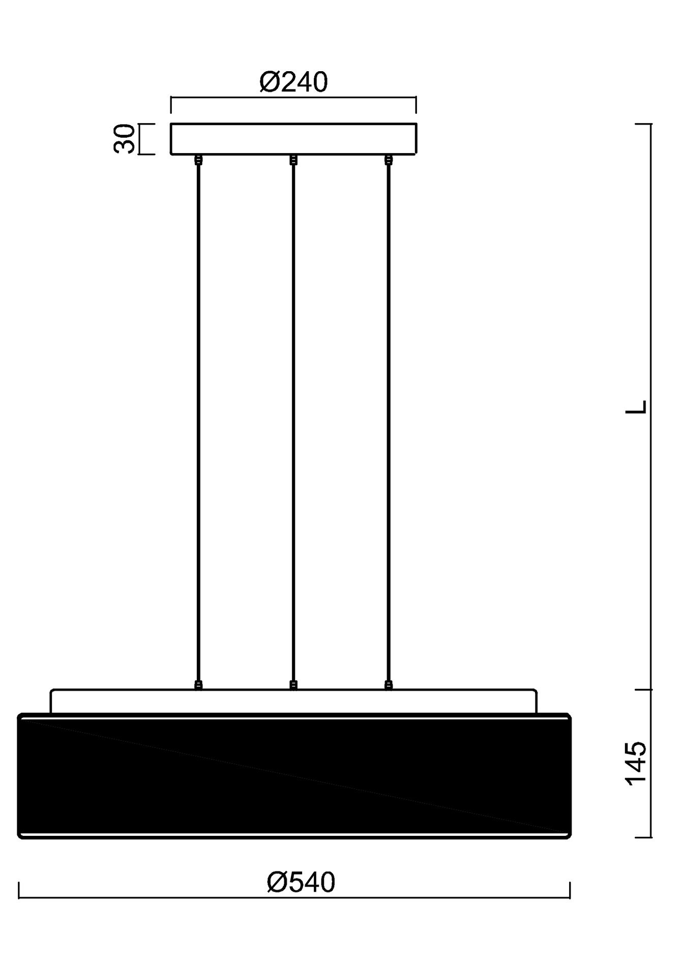 OS ERI67414 ERIS LEC4 závěsné skleněné svítidlo bílá / černá IP40 3000 K 48W LED - OSMONT (obrázek 3)