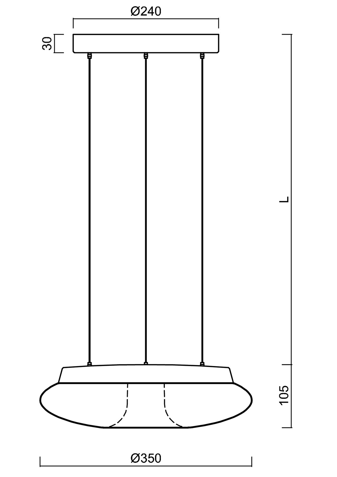 OS SAT67427 SATURN LE1 závěsné skleněné svítidlo stříbrná / bílá IP20 3000 K 16W LED (původní kód OS 67427) - OSMONT (obrázek 3)